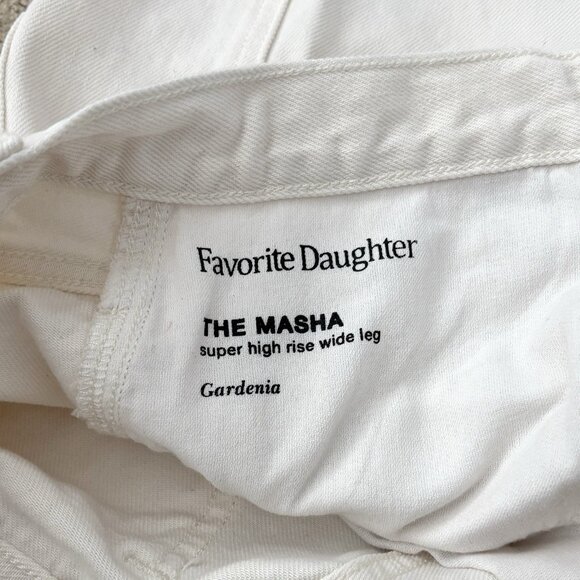 Favorite Daughter The Masha Super High Rise Wide Leg Gardenia Ivory Jeans Sz 32 - Picture 5 of 10